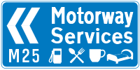 M25 Motorway Services sign