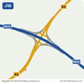 Map of M25 junction 10