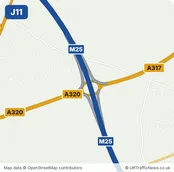 Map of M25 junction 11
