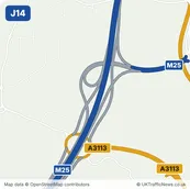 Map of M25 junction 14