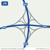 Map of M25 junction 15