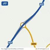 Map of M25 junction 17