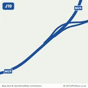 Map of M25 junction 19