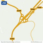 Map of M25 junction 1A