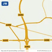 Map of M25 junction 1B