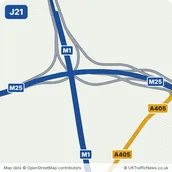 Map of M25 junction 21