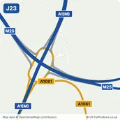 Map of M25 junction 23