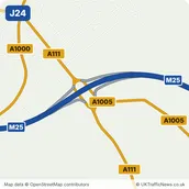 Map of M25 junction 24