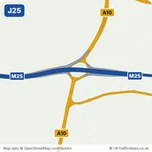 Map of M25 junction 25