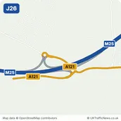 Map of M25 junction 26