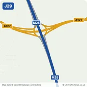 Map of M25 junction 29