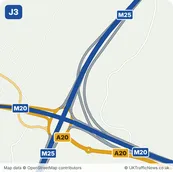 Map of M25 junction 3