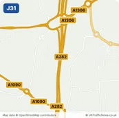 Map of M25 junction 31