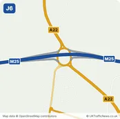 Map of M25 junction 6