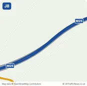 Map of M25 junction 8