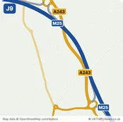 Map of M25 junction 9