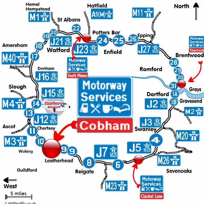 map of where cobham services is